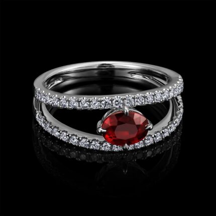 KIR21886W-123162 18KT 4.63G 1RU-UN 1.2CT 40RD 0.4CT AIGS-GB21102017 1.0PCS