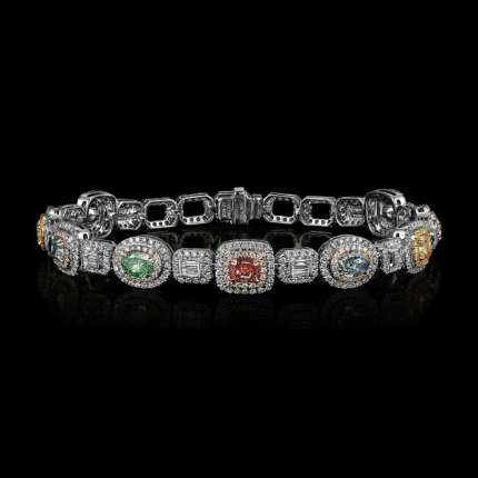 BR23186RYW-MIX-187417 18KT 14.28G 9CD 3.13CT 20BD 0.53CT 524RD 1.69CT 32YD 0.11CT